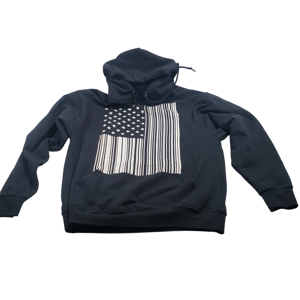 Tony Hawk Mens American Flag Barcode Hoodie Size‎ L Black